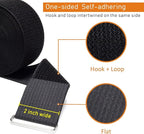 2" x32ft Reusable Cinch Strap with 20 Metal Buckles, Cut-to-Length Fastening Securing Straps, Adjustable Nylon Cable Straps and Cord Ties for Organizer or Storage, 2 inch Wide, Black