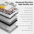AK96 Smart Mechanical Keyboard Gaming, 96 Keys Full Size with LED Colorful Backlit, Clicky Creamy Sounding, USB Wired Computer Keyboard with Volume Knob for PC, Mac, Windows (White)
