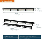 Tecmojo 24 Port Patch Panel, Cat6 Patch Panel, 1U Patch Panel, Network Patch Panel for 19 inch Rack Mount equipments, 10G Support, with Cable Management, Unshielded