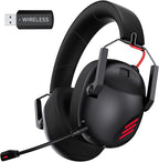 Wireless Gaming Headset for PS5, PS4, PC, NES, Bluetooth 5.3 Gaming Headsets Wireless with Noise Canceling Microphone, Gamer Headphones for Nintendo Switch, 50H Battery - Black