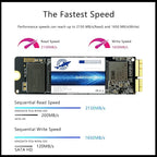 Dogfish 512GB NVMe SSD for MacBook PCIe Gen3x4 M.2 2280, Internal SSD for MacBook Air A1466 A1465(2013-2017)/MacBook Pro A1398 A1502(Retina 2013-2015)/iMac A1419 A1418
