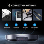 Tenveo MagiCall-EX Bluetooth Conference Speakerphone, Daisy Chain/Use Alone up to 30 attendees, Bluetooth/Wireless/USB Microphone, 360°Voice Pickup Noise Cancelling for Conference Call Large Meeting