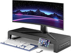 Computer monitor stand Laptop Desk Shelf & Monitor Riser ，21.6 inches,22W charging , 2 USB 3.0 , and 1 USB 2.0， Monitors/PC/Laptop/Computer Space Saver Organizer ，Heavy Duty Gift Gaming Studio Office (USB Hub Fast Charging Version, 550mm)