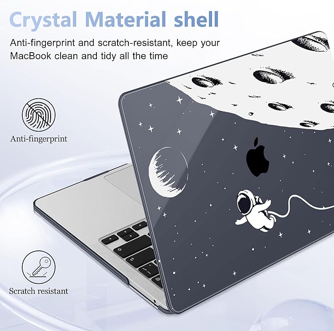 May Chen for MacBook Pro 13 inch Case 2022 2021 2020 Release A2338 M2 M1 A2289 A2251, Plastic Crystal Hard Shell Case Cover for MacBook Pro 13 inch Touch Bar Fits Touch ID, Astronaut Flight