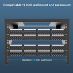 Iwillink 10Gbps Cat6A Patch Panel 48 Port, Network Patch Panel UTP 19-Inch, Wallmount or Rackmount 2U RJ45 Patch Panel Punch Down Block for Cat6A, Cat6, Cat5e Cat5 Cabling