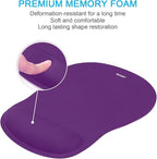 TECKNET 2 Pack Mouse Pad with Wrist Support, Ergonomic Gaming Mouse Pad Pain Relief, Portable Comfortable Mousepad for Computer, Laptop, Office, Home Non-Slip Base, Waterproof Surface - Purple