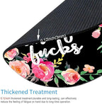 Mouse Pad Floral, Fashion Funny Wording with Flowers Mouse Pad, Waterproof Circular Small Mouse Pads with Designs for Women, Non-Slip Rubber MousePads for Office Laptop
