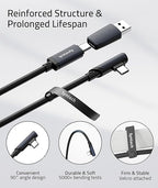 Syntech Link Cable 20FT Compatible with Oculus/Meta Quest 3/Quest 3S/Quest2/Pro/Pico 4 and PC/SteamVR, Upgraded Type C with USB 3.0 Adapter, High Speed Data Transfer Cord for VR Headset, Black