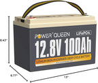 power Queen 12V 100Ah LiFePO4 Battery BCI Group 31 Lithium Battery, Deep Cycle Battery with 100A BMS, 1280Wh Energy, Up to 15000 Cycles & 10-Year Lifespan for Trailer RV, Motor Home, Marine