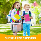 8 Packs Toy Storage Bags with Zipper, Clear PVC Organizing Bags, Reusable Toy Storage Organizer with Portable Handle, Travel Waterproof Organizer Bags for Building Blocks, Puzzle, Toys and Books