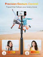 70” Auto Face Tracking Tripod, Extendable 360° Rotation Phone Tripod for iPhone and Android, Selfie Stick for iPhone w/Remote Control,Phone Holder Video Recording for TikTok(UTK-01)