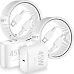 45W USB C Charger for Samsung Charger Fast Charging,Super Fast Android Phone Charger,2Pack Type C Chargers Block Long 10FT Type C Charging Cable for SamsungGalaxy S25 Ultra/S25/S24+/S23/S22+/S21/S20