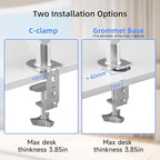 Suptek Ultrawide Monitor Arm Mount for 17 to 49 Inch Heavy Duty Curved Screen,Holds 46.2 lbs,Adjustable Gas Spring Monitor Arm Desk Mount Stand,75/100 Vesa Mount,Silver(MD71LS)