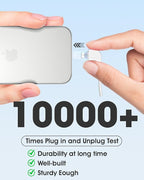 TG90° Portable Charger with Built-in Foldable AC Wall Plug and Cables,5000mAh Slim Power Bank USB C Battery Pack,3 Outputs Pocket Friendly Battery Charger Compatible with iPhone Android Smart Devices