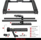 Universal Aluminum Alloy DSLR Mirrorless Camera Camcorder Stabilizer Extension Cage Mount for Mic Monitor Light, Movie Making Rig YouTube Tiktok Vlogging Video Kit w/Phone Holder for Canon Sony Nikon