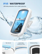 Lamicall [Enhanced Sound Quality Shower Phone Holder Waterproof, Speaker Hole & 480° Rotation Shower Case Accessories, IPX6 Waterproof Wall Mount for iPhone 16 Pro Max, S25 Ultra, 4-7" Big Phones