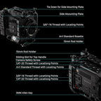 Tilta Camera Cage Compatible with Sony BURANO | Arri Rosettes, 1/4"-20 and 3/8"-16 Threads | w/Top Handle, Left/Right Side Arm, Battery Plate (Full Camera Cage Plus)