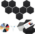 Mollywell Hexagon Acoustic Panels, High Density, Soundproofing, Decorative Noise Reduction Felt Wall Tiles for Ceilings, Home Office & Gaming Room (Black), 12x10x0.4 Inch