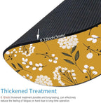 Round Mouse Pad, Cute Floral Mouse Pad with Design, Computer Mouse Mat, Non-Slip Rubber Base Mousepad, Waterproof Women Office Mouse Pads, Yellow Flowers