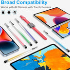Bopomofo Stylus (5 Pcs),2-in-1 Stylus Pen for Touchscreen, High Precision and Sensitivity, Suitable for iPhone/ipad/Android Tablets, Compatible with All Touch Screens(Pink/Yellow/Green/Blue/Purple)