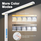10 in 1 Smart Desk Lamp Led, Desk Light for Colleage Drom Room Office, Eye-Caring Table Lamp with Night Light, Lamp for Desk with 10W Wireless Charger, Dimmable Touch Lamp, Birthday Gifts for Women