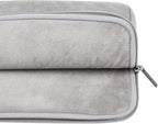 RAINYEAR 15.6 Inch Laptop Sleeve Protective Case PU Suede Leather Zipper Padded Cover Water Resistant Carrying Bag Compatible with 15.6" Notebook Computer Chromebook(Gray)