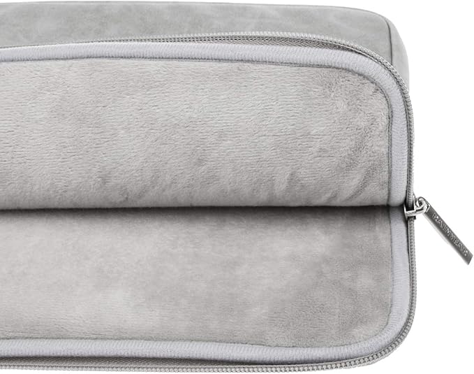 RAINYEAR 13 Inch Laptop Sleeve PU Suede Leather Case Protective Cover Water Resistant Carrying Bag Compatible with 13.3 Notebook Computer Chromebook,14" MacBook M1 M2 M3 M4,13.5 Surface Laptop(Gray)