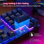 RisoPhy Mechanical Gaming Keyboard, RGB 104 Keys Ultra-Slim LED Backlit USB Wired Keyboard with Red Switch, Durable ABS Keycaps/Anti-Ghosting/Spill-Resistant for PC Mac Xbox Gamer