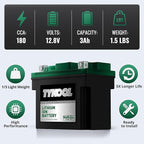 YTX7L-BS-STD 2X Cranking Amps,180CCA,Lithium Iron Phosphate Motorcycle Battery,Digital Readout,Comptitable for Honda,Suzuki Motorycle, Kawasaki ATV,Piaggio Scooter,Predator 3500 Generator battery