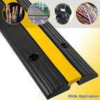 CXRCY Cable Protector Ramp 4 Pack of 1-Channel Rubber Hose Ramp, 22046Lbs Capacity Heavy Duty Speed Bumps Hose Cord Protector Ramps for Driveway&Outdoor/Wire/Hose/Pipe Hider