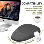 Hokafenle Ergonomic Mouse Pad Wrist Support, Terraced Slope Carpal Tunnel Wrist Pad for Mouse with Unibody Memory Foam, Wrist Rest Pain Relief Mousepad (Dark Grey, 11.8x7.9 in)
