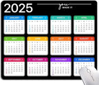 Hokafenle Mouse Pad, Black 2025 Calendar Mouse Pad, Premium-Textured Square Waterproof Mouse Mat Non-Slip Rubber Base MousePads for Office Laptop Home