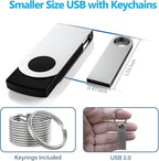 ABLAZE 2GB Flash Drive 10 Pack, Metal USB 2.0 Thumb Drives with Keychains USB Sticks Pendrives (Sliver)