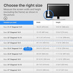 23 inch Blue Light Blocking Screen Protector Panel for 16:9 Widescreen Computer Monitor and Laptop - PC Anti-UV Eye Protection Filter Film - Anti-Scratch Diagonal Frame Shield [2 Pack]