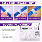 Swpeet 135 Pack 6 Sizes White Nylon Plastic R-Type Cable Clips Clamp Assortment Kit, 1/4" 5/16" 3/8" 1/2" 3/4" 1" Nylon Screw Mounting Cord Fastener Clips with 135 Pack Screws for Wire Management