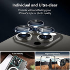 ESR 3+1 Pack for iPhone 15 Pro Max Screen Protector, 3 Black Edge Tempered-Glass Film and 1 Set Camera Lens Protector, 2.5D Curved Edges, Full-Coverage Military-Grade Protection, Scratch Resistant