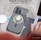 Magnetic Phone Grip Compatible with MagSafe Ring Holder, Metal Double Adjustable Gym Finger Ring Grip and Stand, Removable Phone Grip for iPhone, iPad and Smartphones (Natural Titanium)