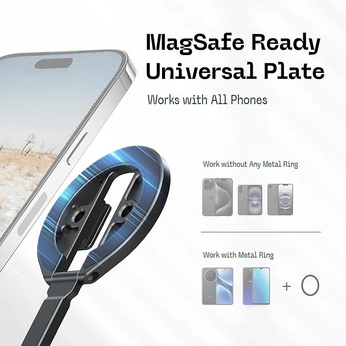 FANAUE MS-06 Magnetic Cold Shoe Mount | 360° Rotatable & Foldable | Aluminum Alloy Strong Magnetic Attachment | for Cameras, Phones, Microphones, and Photography Accessories