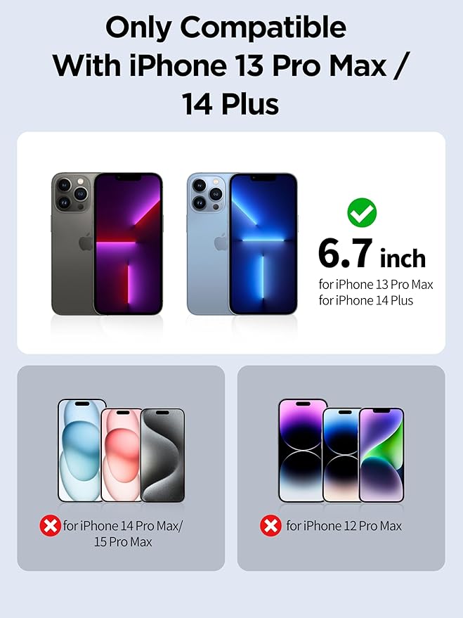 Compatible for iPhone 13 Pro Max Privacy Screen Protector/iPhone 14 Plus Screen Protector Tempered Glass 6.7 Inch, Pink Gradient Anti Spy Anti Blue Light HD Easy Installation