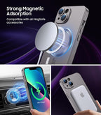 Magnetic for iPhone 13 Case [Compatible with MagSafe][Built-in Camera Lens Protector] Slim Soft Silicone Bumper Shockproof Metallic Luster Phone Case (Gray)