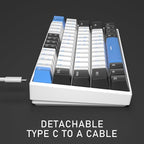 60% Mechanical Gaming Keyboard,Mixed Color Keycaps Gaming Keyboard with Brown Switches, Detachable Type-C Cable Mini Keyboard with Blue LED Light for PC/Laptop
