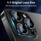 UniqueMe for iPhone 13 Pro/iPhone 13 Pro Max Camera Lens Protector, [Strong Drop Protection] [Not Easy to Fall-off] Metal Ring Tempered Glass Rear Camera Screen Cover - Graphite