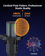 COMICA Ejoy Uni(A) USB Gaming Microphone with Noise Cancellation, RGB Lights, Monitoring, Muting, Streaming Mic for Computer, PS5, PS4, Streaming, Podcast, Chat, Twitch, YouTube, Discord