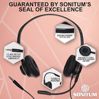 Bulk Headsets With Microphone (10 Pack) - Noise Canceling Computer Headset For Office, Meetings, Chat- Comfortable Over-Ear PC Headphones With Rotating Mic- 3.5 Jack For Universal Connectivity
