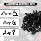 130 Pcs Push Mount Cable Ties Standard Zip Tie Mount Car Wire Loom Routing Clips for Polaris UTV Jeep Wrangler Vehicles Home Appliances 6 Different Sizes Universal Management Cable Ties