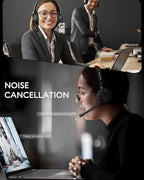 Wireless Headset with Mic for Work, Bluetooth 5.3, Advanced Noise Reduction Microphone, & HD Microphone & HiFi Stereo & Ultra Lightweight Comfortable Bluetooth Headphones for PC, Laptop, Phone,Zoom