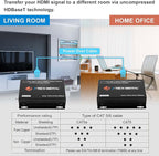 J-Tech Digital 4K HDBaseT HDMI Extender Over Cat5e/6 Ethernet up to 230ft (1080P) 130ft (4K), Supports HDCP 2.2/1.4, RS232, Bi-Directional IR and PoC