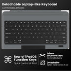 Nillkin Keyboard Case for iPad Air 13-inch (M3 2025/M2 2024), iPad Pro 12.9-inch (6th/5th/4th/3rd Gen) Rugged Case with Detachable Keyboard, Magic Trackpad, Portrait/Landscape Stand, Black