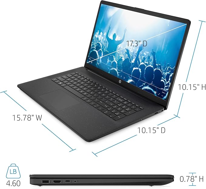 HP 17.3" Business Laptop Computer, 64GB RAM 2.2TB Storage (2TB SSD+256GB Docking Station Set), 10-Core Intel Core i5, Windows 11 Pro Laptop with Microsoft Office License Included, PLUSERA Earphones