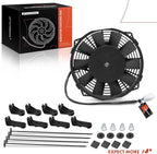 A-Premium 7.5'' 7.5 inch Slim Fan Pull Universal Electric Radiator Cooling Fan Assembly, 12V 80W with Mount Kit
